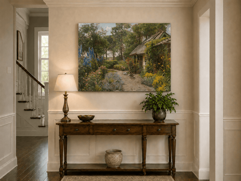 Landscape Oil Painting - Cottage Garden Path