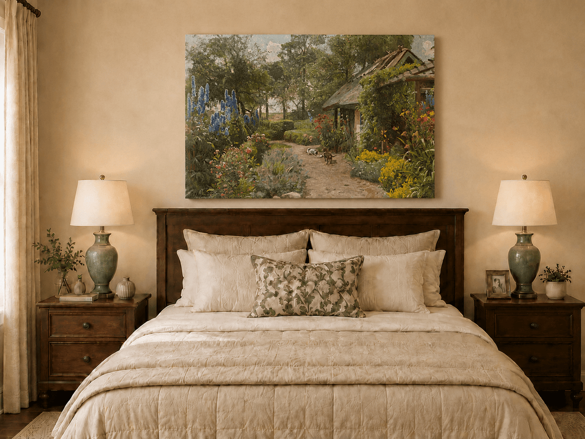 Landscape Oil Painting - Cottage Garden Path