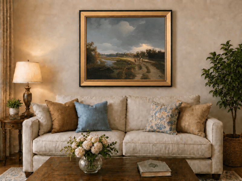 Landscape Oil Painting - Country Path Before the Storm
