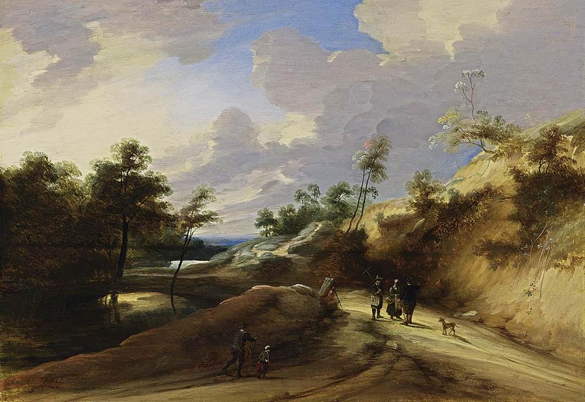 Landscape Oil Painting - Country Path by a Quiet Stream - Oil Painting Haven