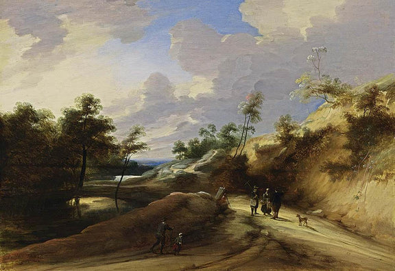 Landscape Oil Painting - Country Path by a Quiet Stream - Oil Painting Haven