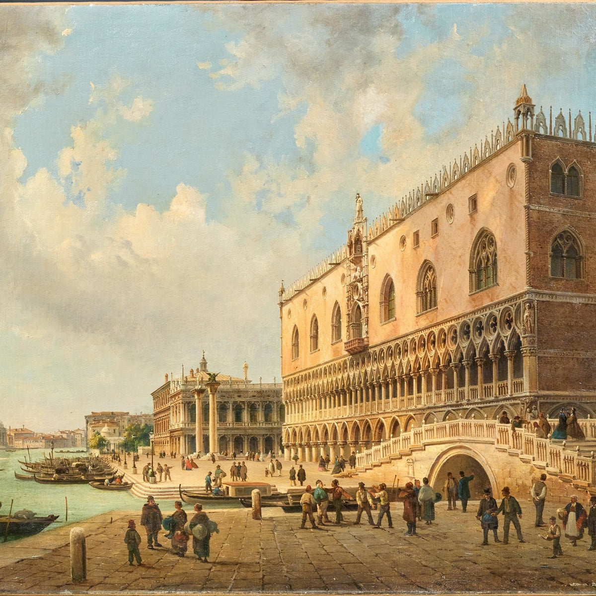 Landscape Oil Painting - Doge's Palace and Venice Waterfront View - Oil Painting Haven