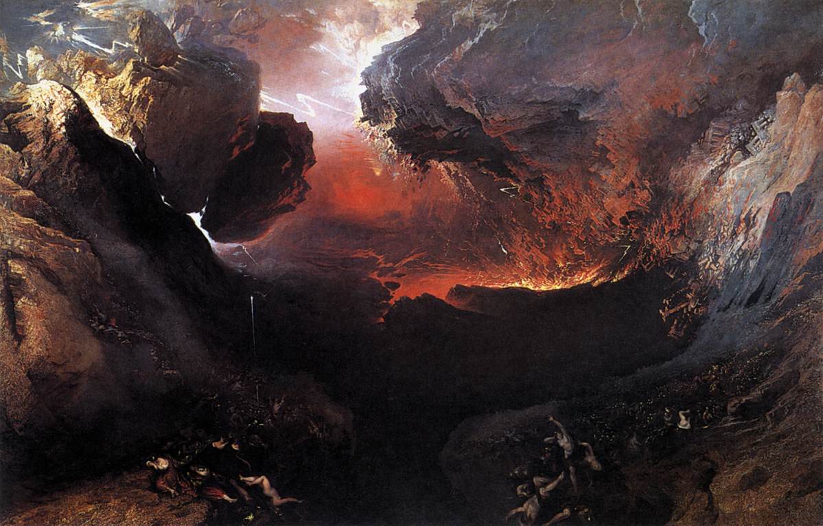 Landscape Oil Painting - Dramatic Rocky Chasm with Figures - Oil Painting Haven