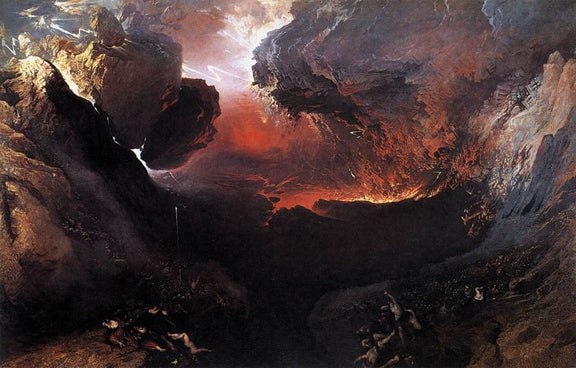 Landscape Oil Painting - Dramatic Rocky Chasm with Figures - Oil Painting Haven