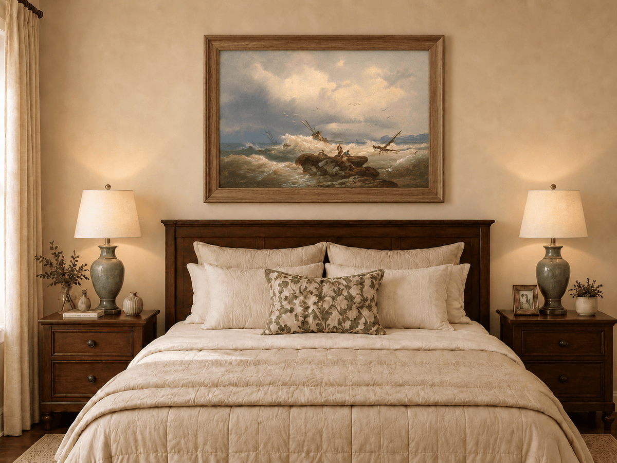Landscape Oil Painting - Dramatic Seascape, Storm Waves