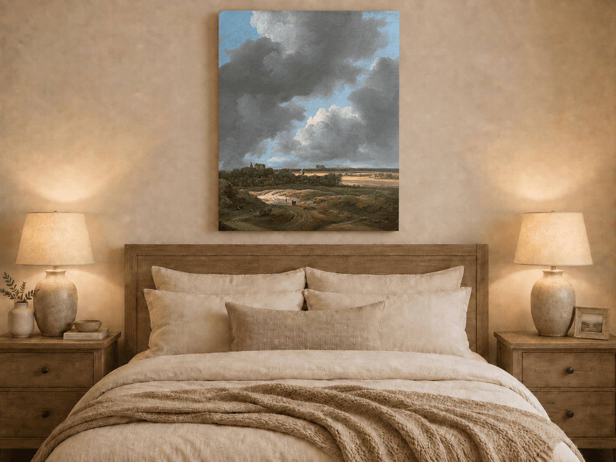 Landscape Oil Painting - Dutch Countryside Cloudy Sky