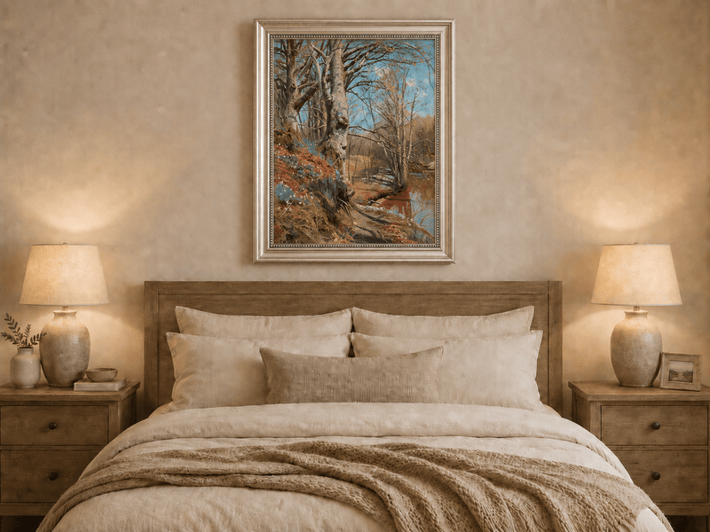 Landscape Oil Painting - Early Spring Woodland Stream