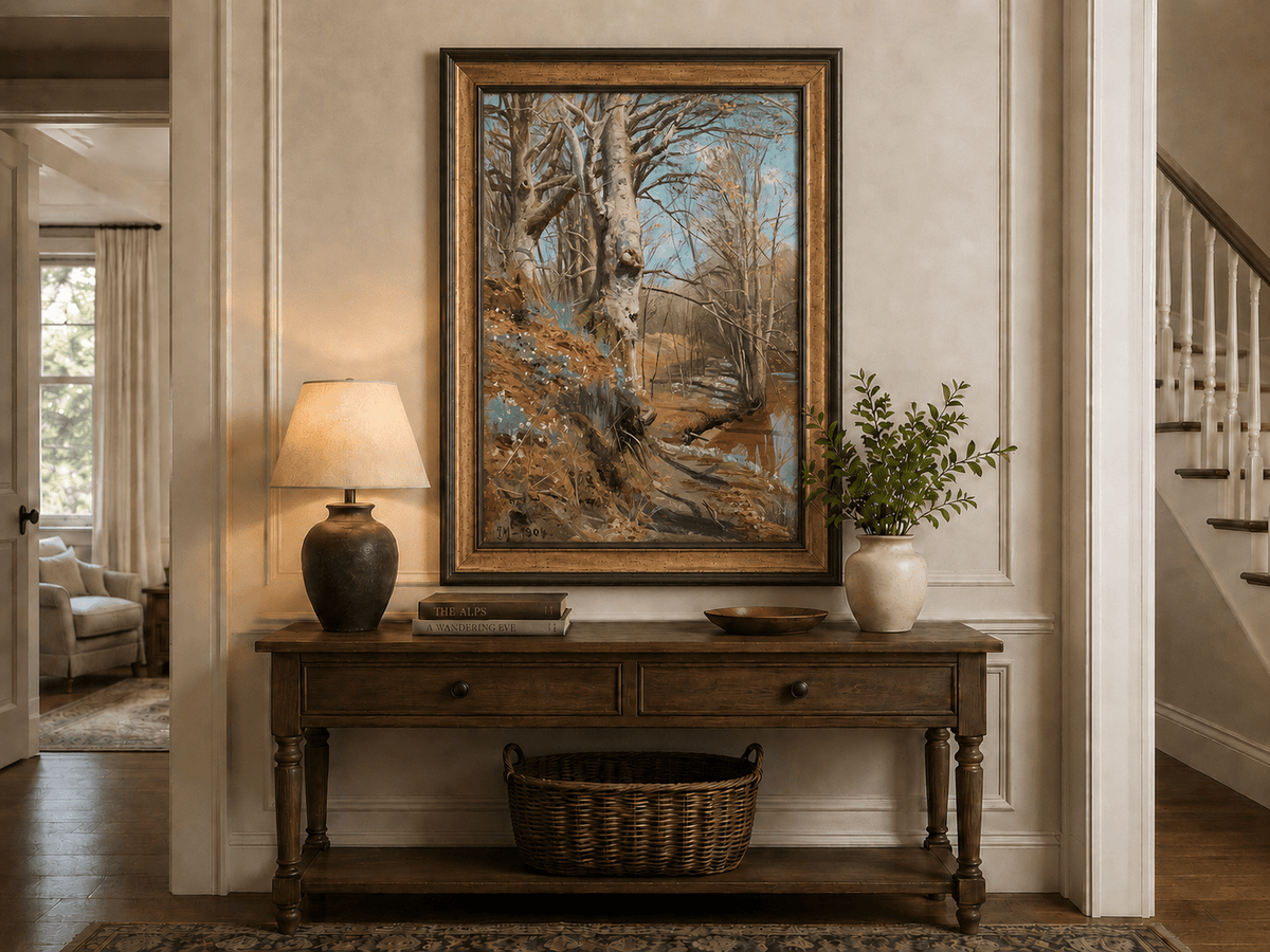 Landscape Oil Painting - Early Spring Woodland Stream