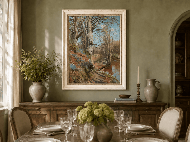Landscape Oil Painting - Early Spring Woodland Stream