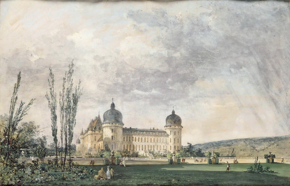 Elegant palace garden landscape oil painting with textured brushwork on canvas, hand painted oil painting featuring a grand. - Add Frame, Architecture, Canvas, Castle, Garden, Hand Painted, Landscape, Made To Order, Oil Painting