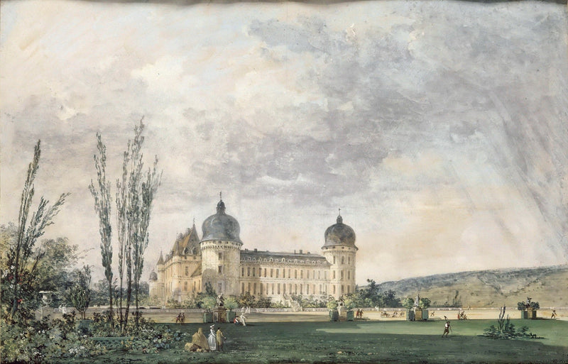 Elegant palace garden landscape oil painting with textured brushwork on canvas, hand painted oil painting featuring a grand. - Add Frame, Architecture, Canvas, Castle, Garden, Hand Painted, Landscape, Made To Order, Oil Painting