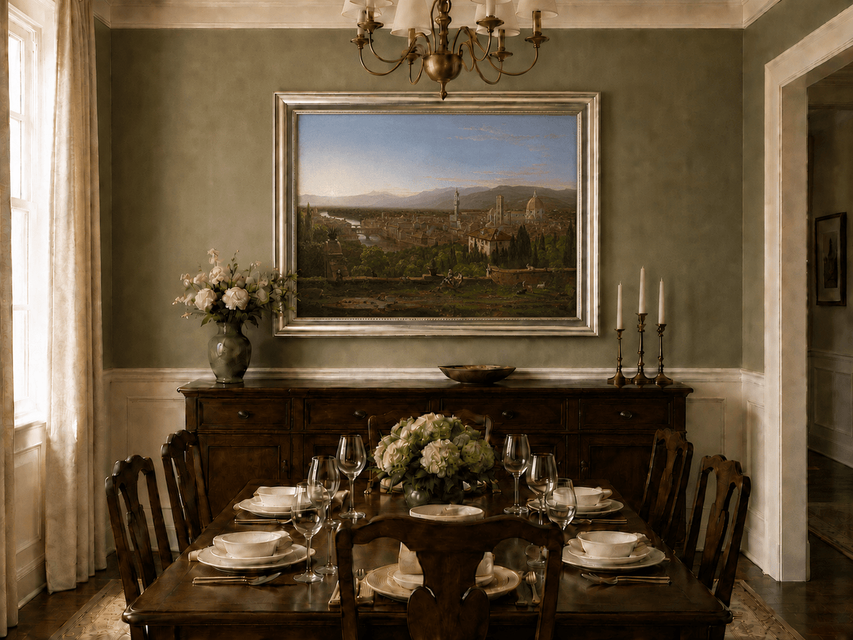 Landscape Oil Painting - Florence Cityscape & Iconic Dome