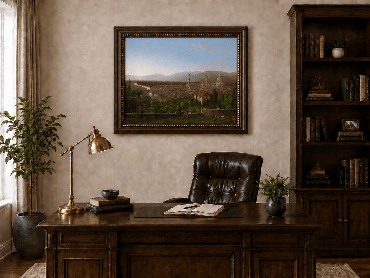 Landscape Oil Painting - Florence Cityscape & Iconic Dome
