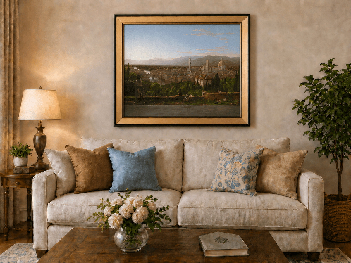 Landscape Oil Painting - Florence Cityscape & Iconic Dome