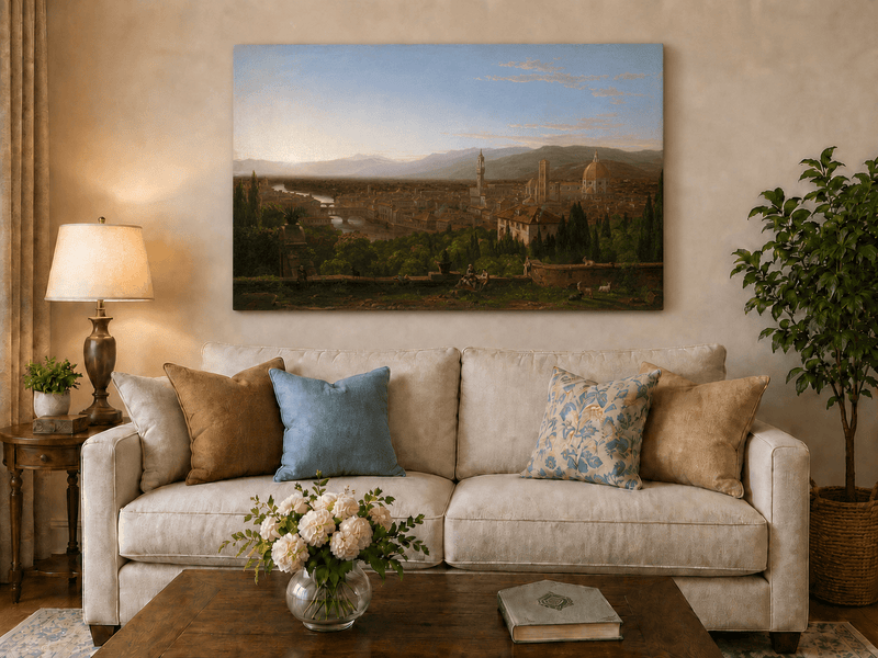 Landscape Oil Painting - Florence Cityscape & Iconic Dome