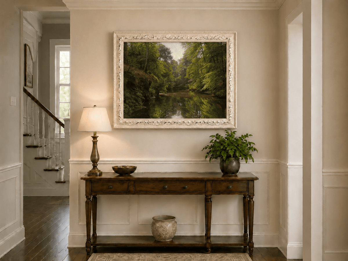 Landscape Oil Painting - Forest Stream with Reflections