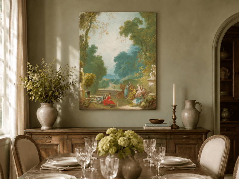 Landscape Oil Painting - Garden Gathering Classical Park
