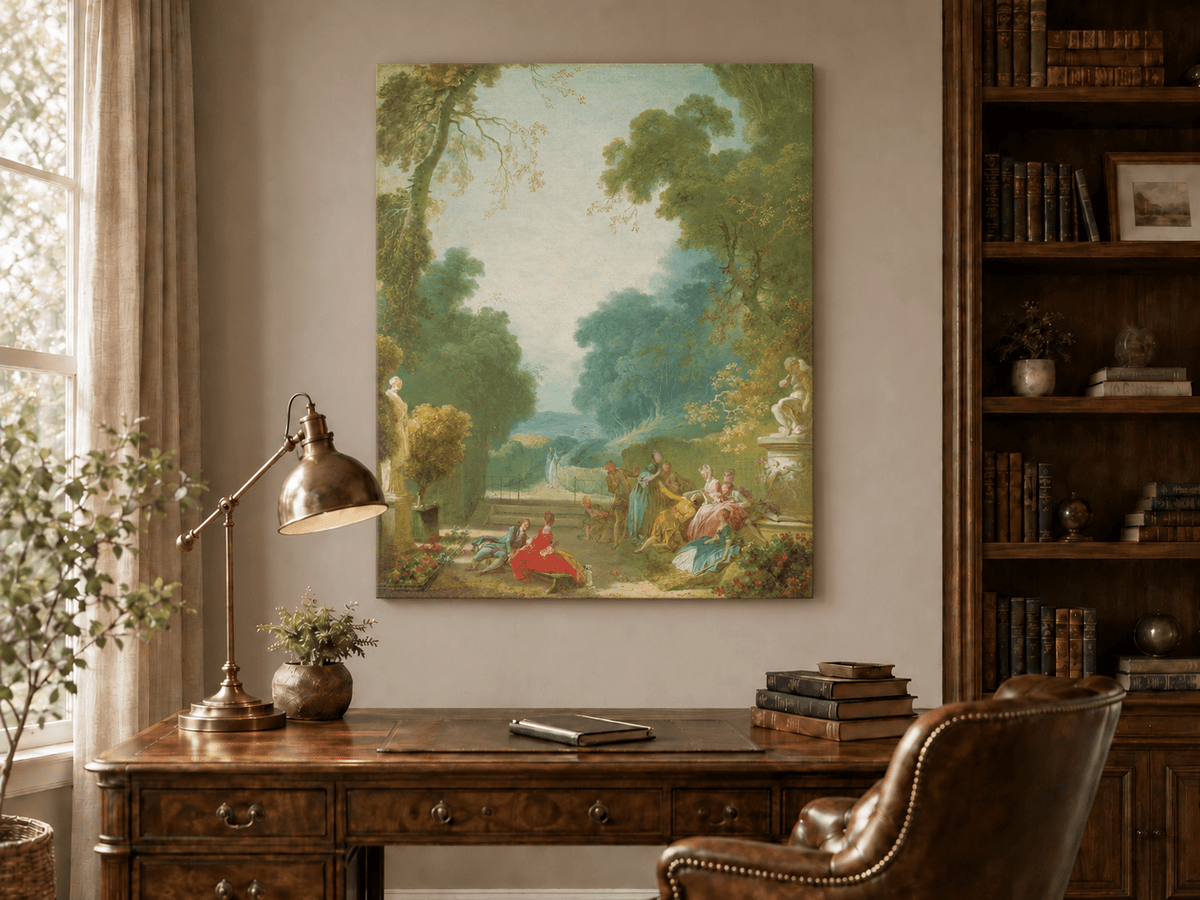 Landscape Oil Painting - Garden Gathering Classical Park