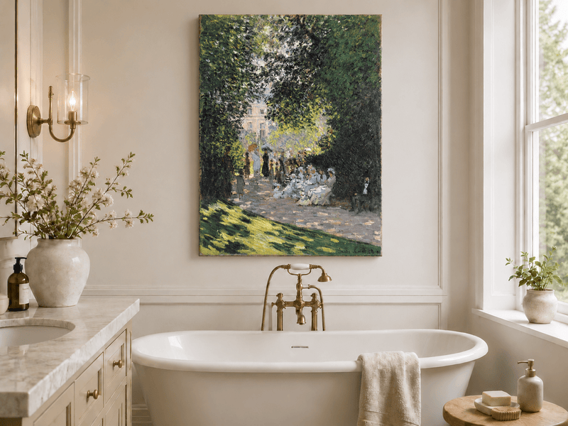 Landscape Oil Painting - Garden Gathering in Parc Monceau