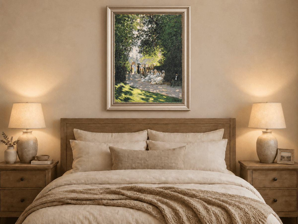 Landscape Oil Painting - Garden Gathering in Parc Monceau