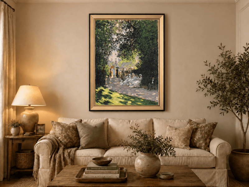 Landscape Oil Painting - Garden Gathering in Parc Monceau