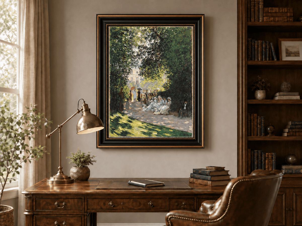 Landscape Oil Painting - Garden Gathering in Parc Monceau