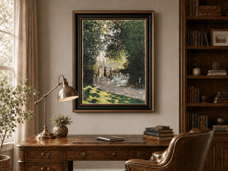 Landscape Oil Painting - Garden Gathering in Parc Monceau