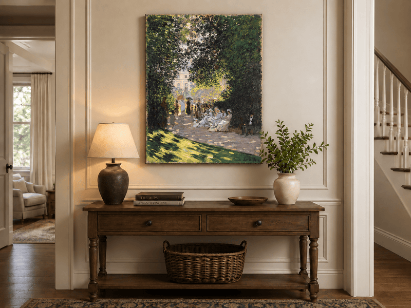 Landscape Oil Painting - Garden Gathering in Parc Monceau
