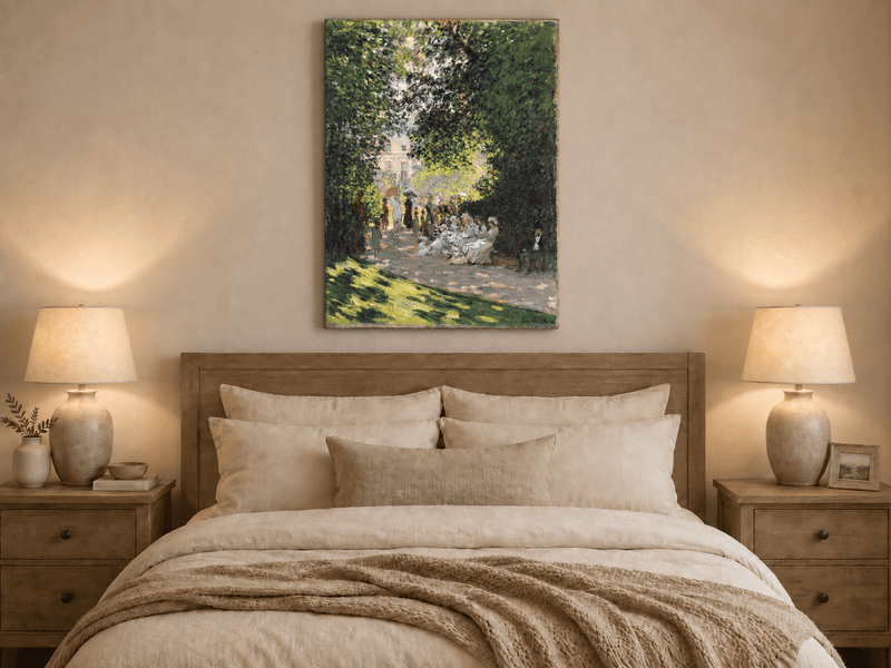 Landscape Oil Painting - Garden Gathering in Parc Monceau