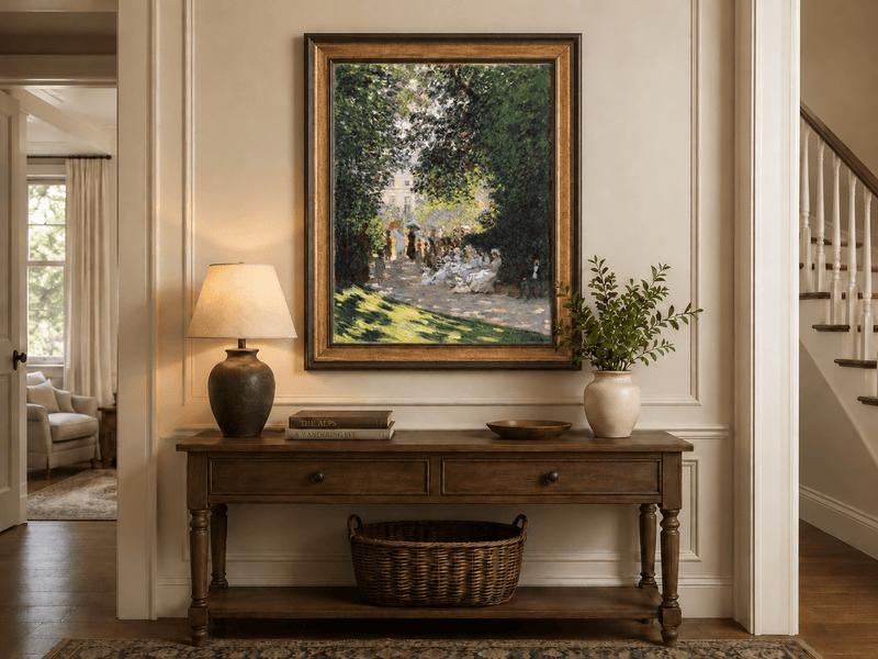 Landscape Oil Painting - Garden Gathering in Parc Monceau