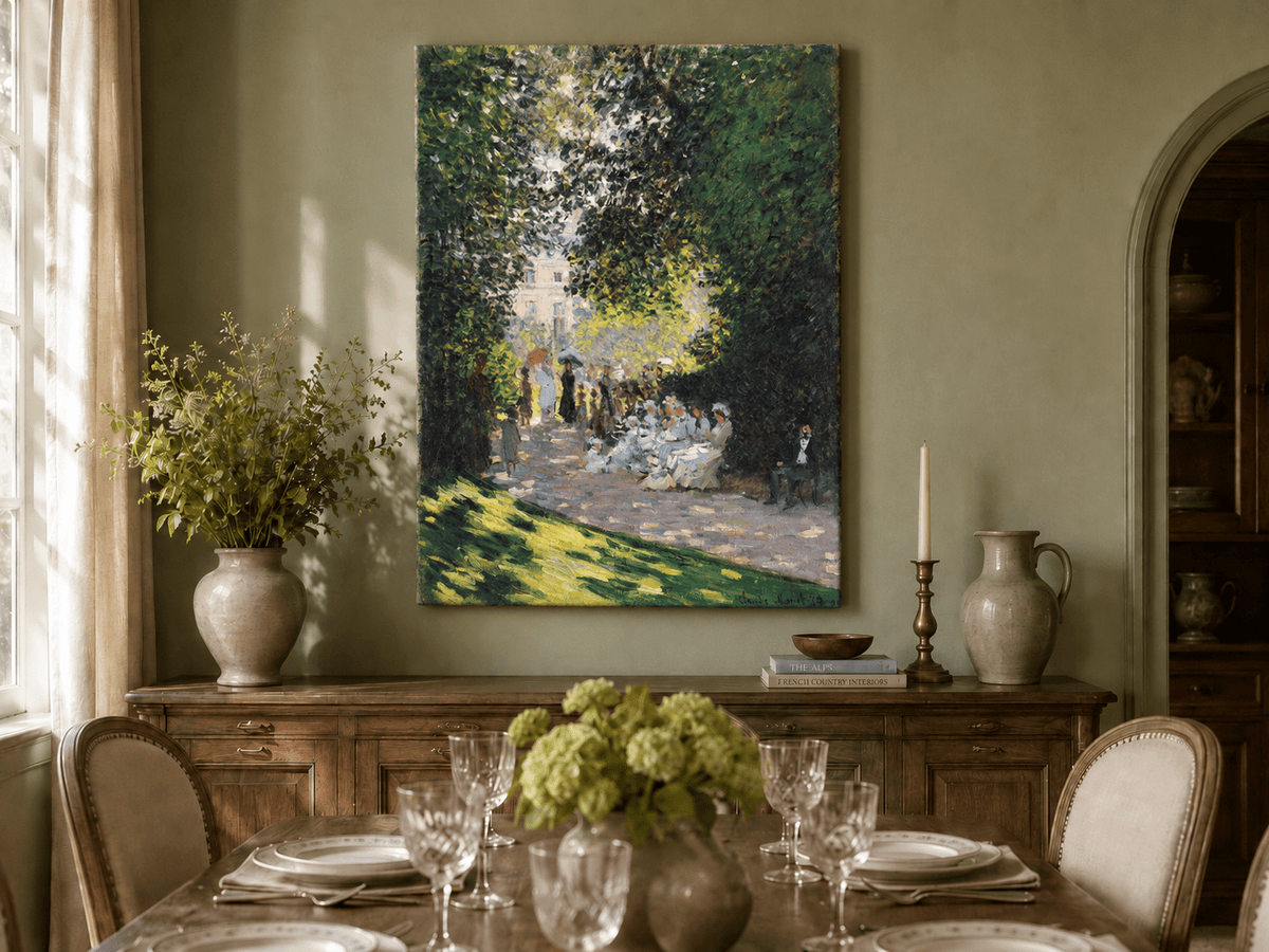 Landscape Oil Painting - Garden Gathering in Parc Monceau