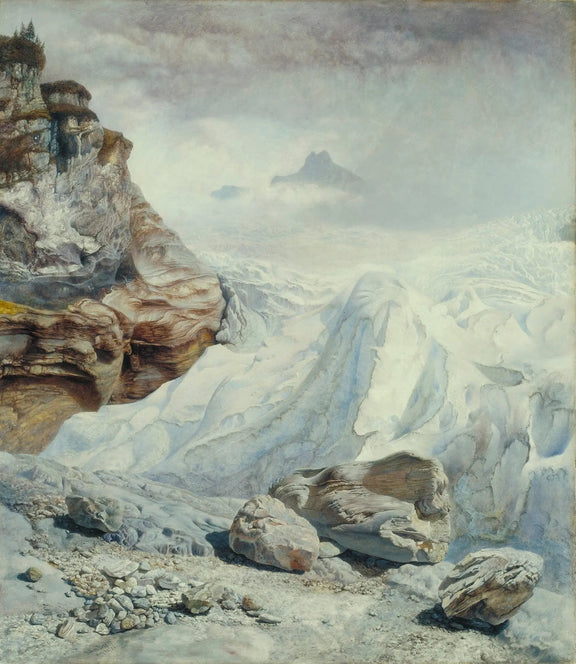 Landscape Oil Painting - Glacier Scene with Rocks & Peaks - Oil Painting Haven