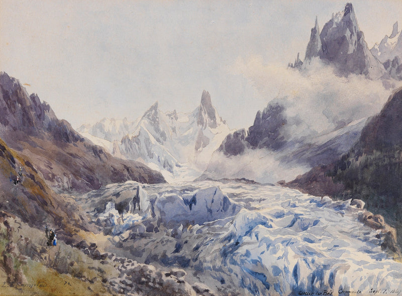 Landscape Oil Painting - Glacier Valley and Jagged Alpine Peaks - Oil Painting Haven