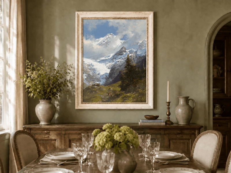 Peinture à l'huile de paysage - Rivière printanière avec pêcheur et arbres