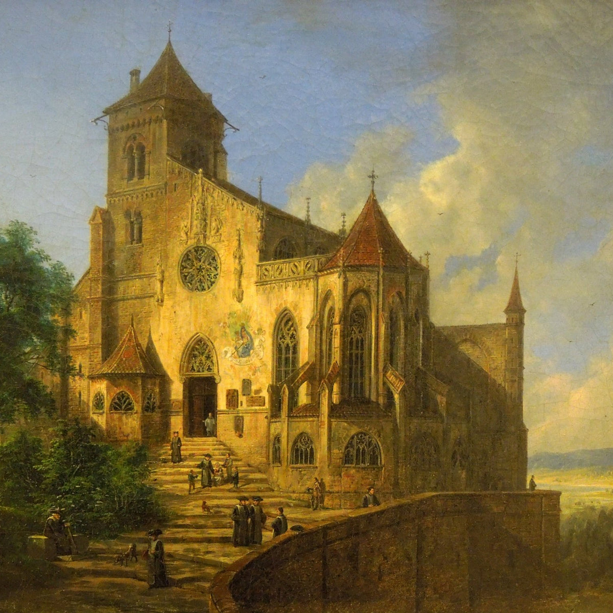 Landscape Oil Painting - Gothic Church Above the Valley - Oil Painting Haven
