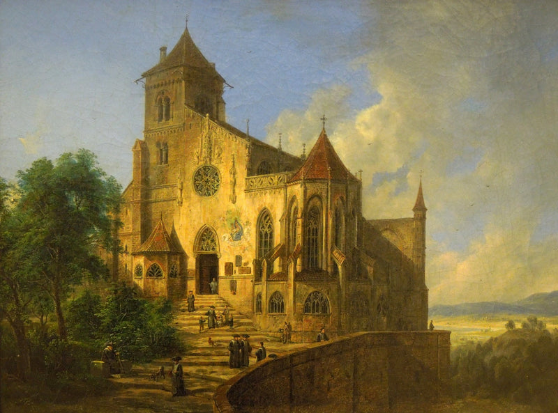 Landscape Oil Painting - Gothic Church Above the Valley - Oil Painting Haven