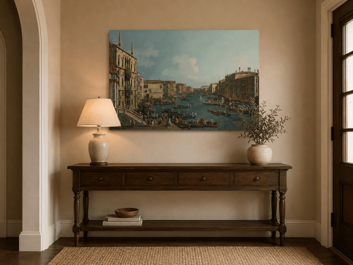 Landscape Oil Painting - Grand Canal Regatta in Venice