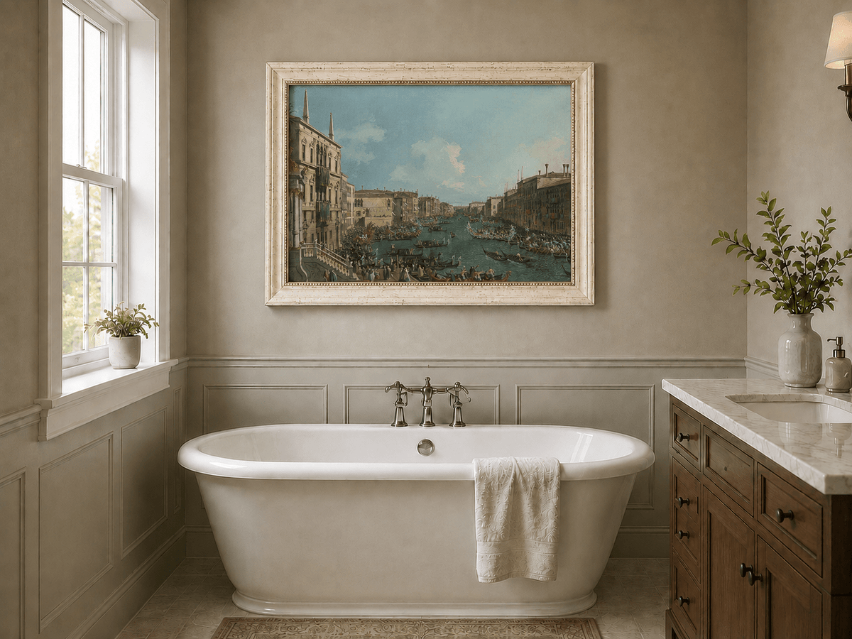 Landscape Oil Painting - Grand Canal Regatta in Venice