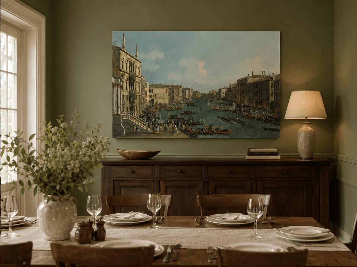 Landscape Oil Painting - Grand Canal Regatta in Venice
