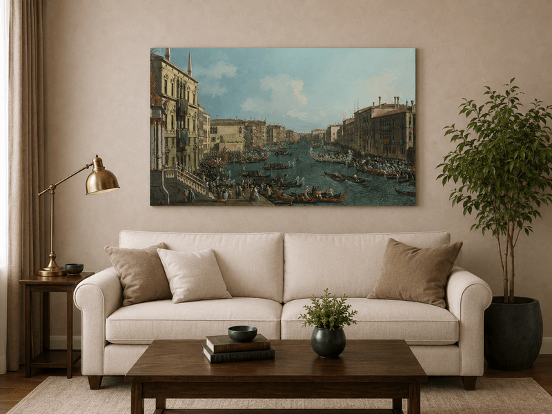 Landscape Oil Painting - Grand Canal Regatta in Venice