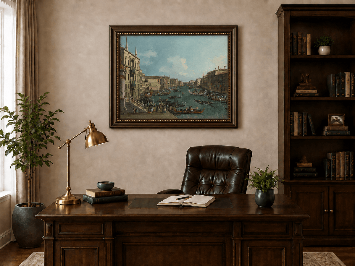 Landscape Oil Painting - Grand Canal Regatta in Venice