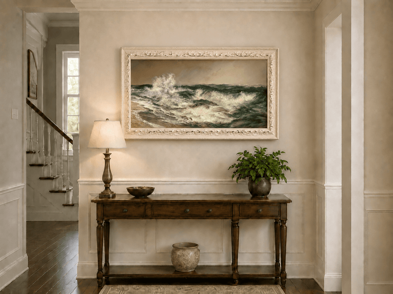 Landscape Oil Painting - Hand-Painted Crashing Ocean Seascape