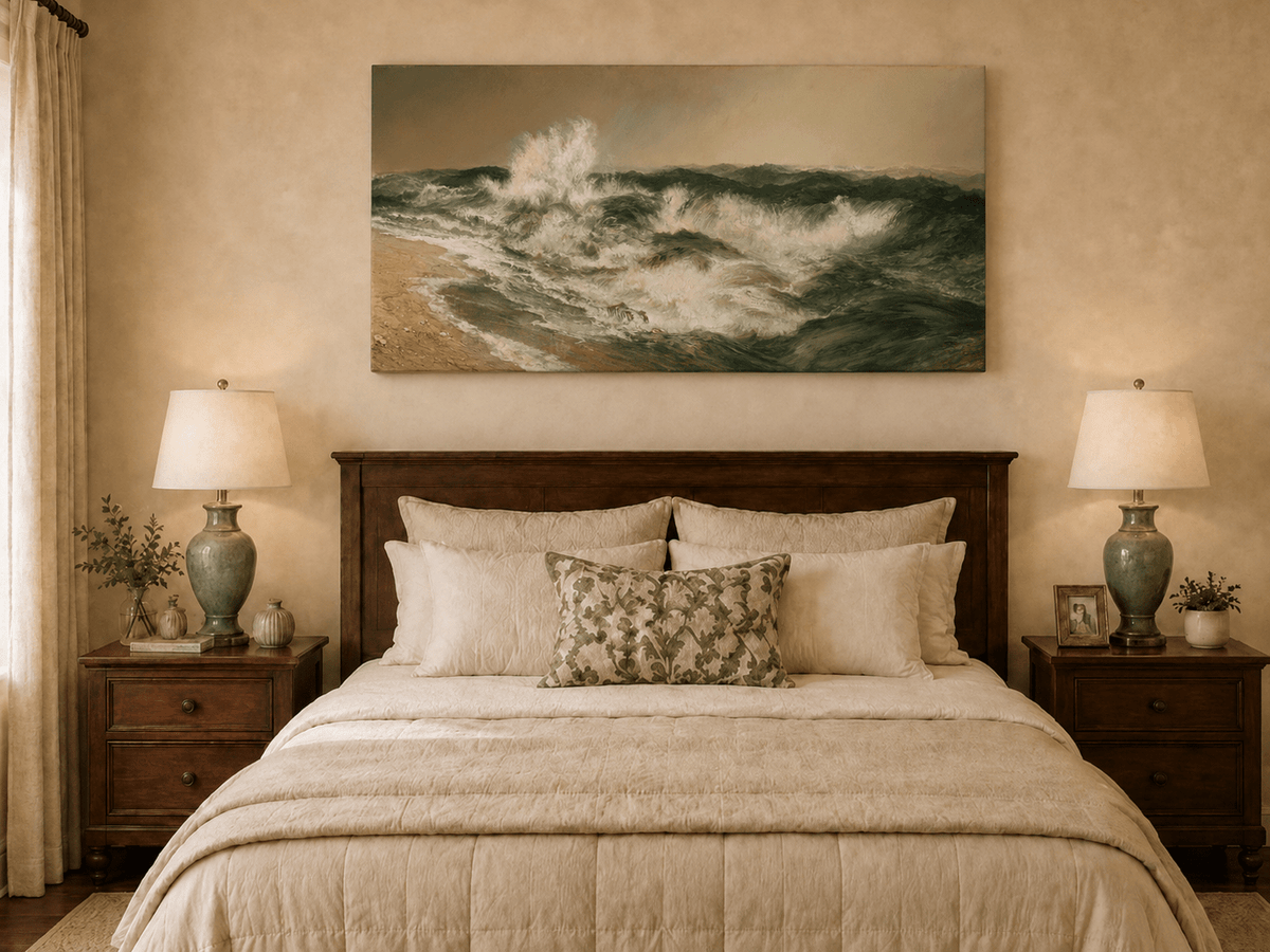 Landscape Oil Painting - Hand-Painted Crashing Ocean Seascape