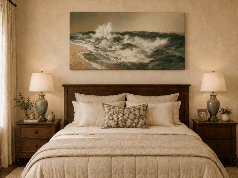 Landscape Oil Painting - Hand-Painted Crashing Ocean Seascape