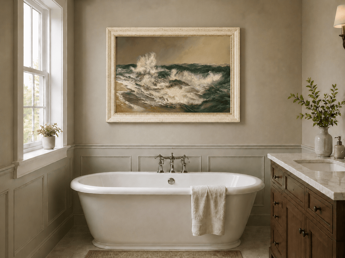 Landscape Oil Painting - Hand-Painted Crashing Ocean Seascape