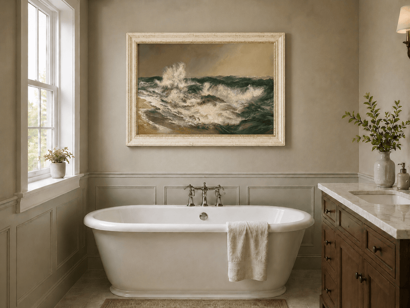 Landscape Oil Painting - Hand-Painted Crashing Ocean Seascape