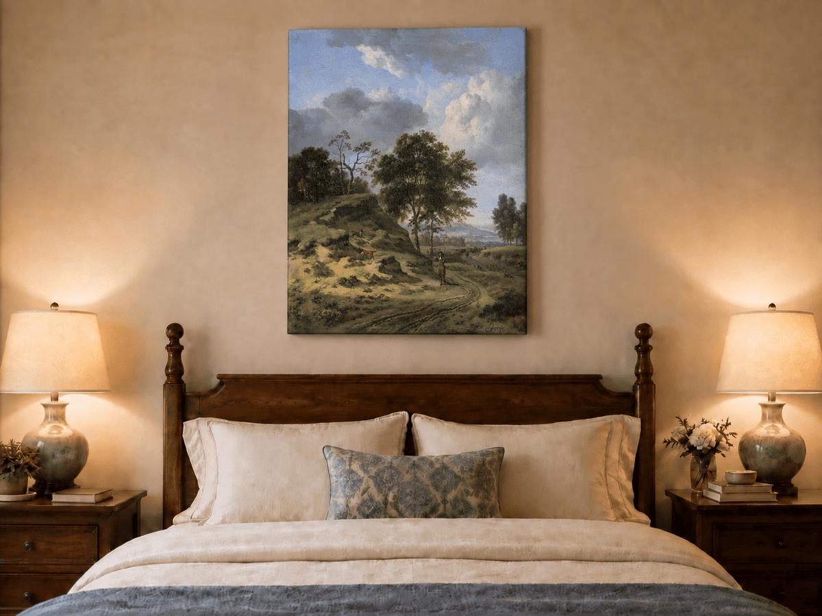 Landscape Oil Painting - Hand-Painted Hunter's Country Road View
