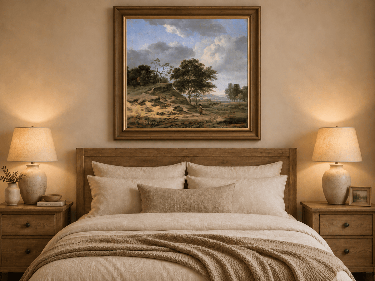 Landscape Oil Painting - Hand-Painted Hunter's Country Road View