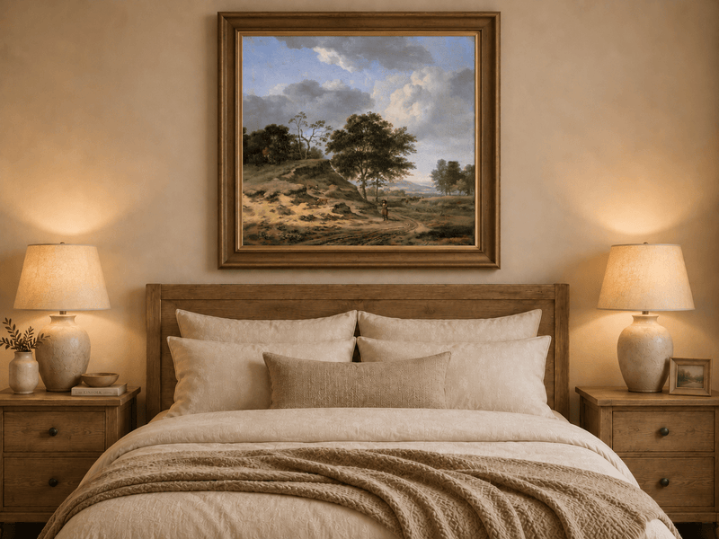 Landscape Oil Painting - Hand-Painted Hunter's Country Road View
