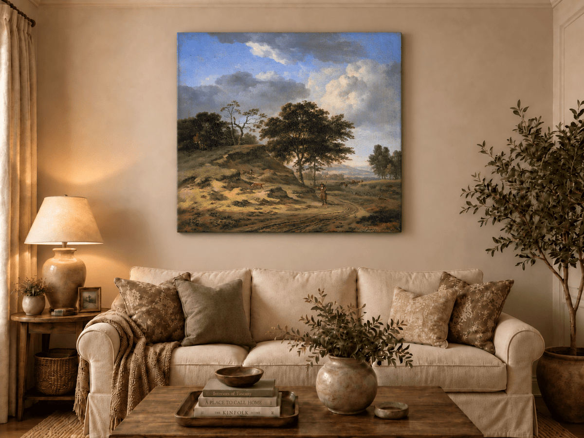 Landscape Oil Painting - Hand-Painted Hunter's Country Road View